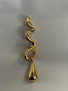 Avon Gold Tone Vintage Squiggle Brooch